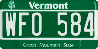 VT license plate WFO584