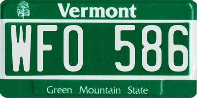 VT license plate WFO586
