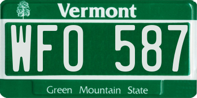 VT license plate WFO587