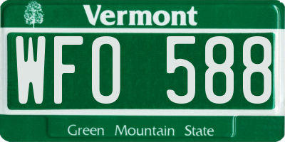 VT license plate WFO588