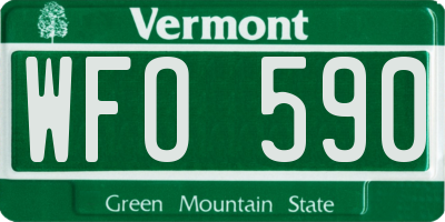 VT license plate WFO590