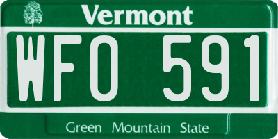 VT license plate WFO591