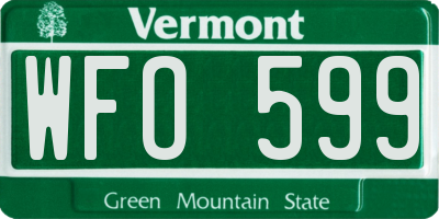 VT license plate WFO599