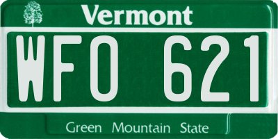 VT license plate WFO621