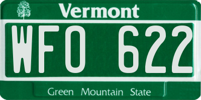 VT license plate WFO622