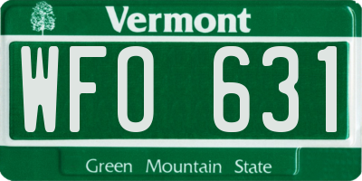 VT license plate WFO631