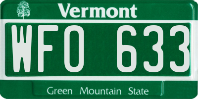 VT license plate WFO633