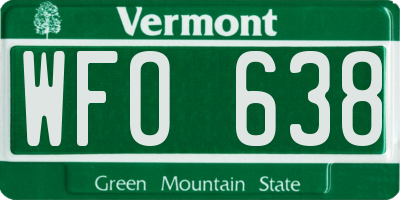 VT license plate WFO638