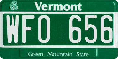 VT license plate WFO656