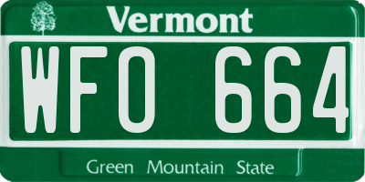 VT license plate WFO664