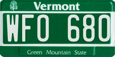 VT license plate WFO680