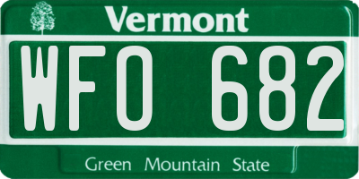 VT license plate WFO682