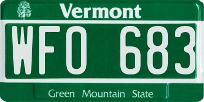 VT license plate WFO683