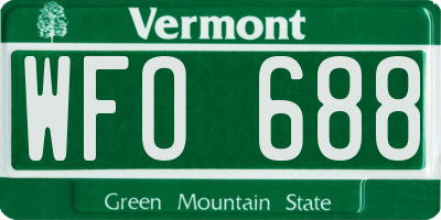 VT license plate WFO688