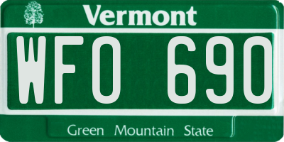 VT license plate WFO690