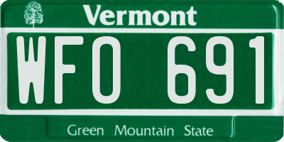 VT license plate WFO691