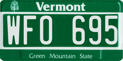 VT license plate WFO695
