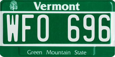 VT license plate WFO696