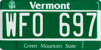 VT license plate WFO697