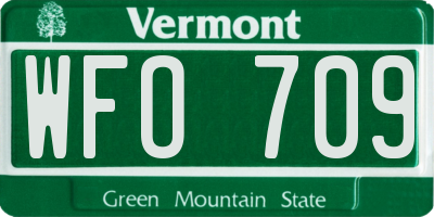VT license plate WFO709