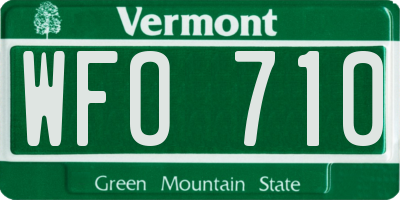 VT license plate WFO710
