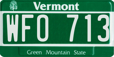 VT license plate WFO713