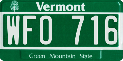 VT license plate WFO716
