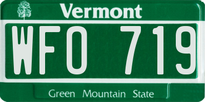 VT license plate WFO719