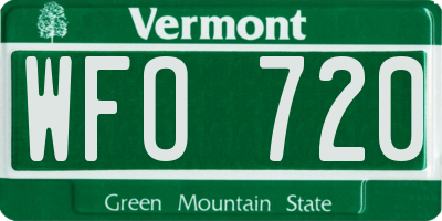 VT license plate WFO720