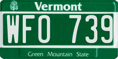 VT license plate WFO739