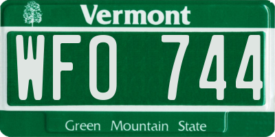 VT license plate WFO744
