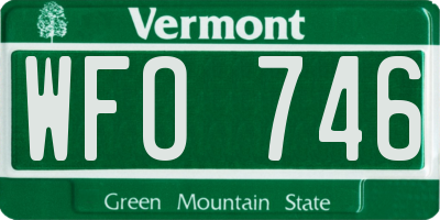 VT license plate WFO746