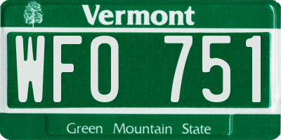VT license plate WFO751