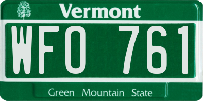 VT license plate WFO761