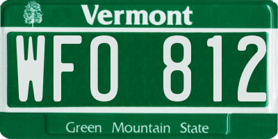 VT license plate WFO812
