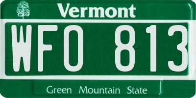 VT license plate WFO813