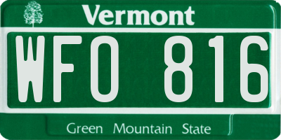 VT license plate WFO816