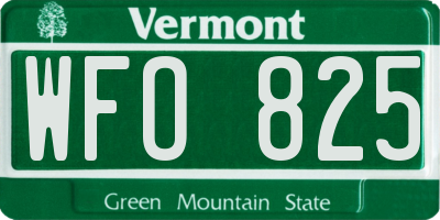 VT license plate WFO825