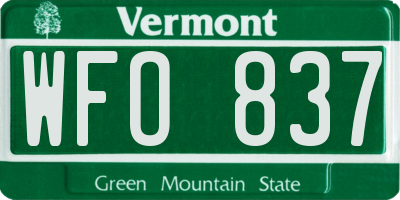 VT license plate WFO837