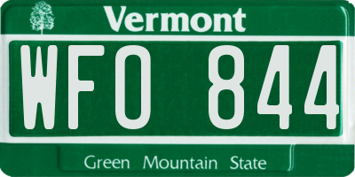 VT license plate WFO844