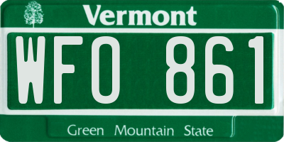 VT license plate WFO861