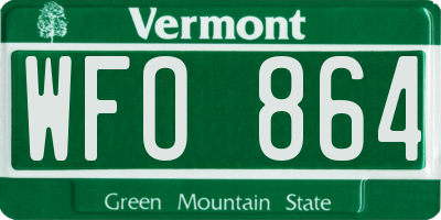 VT license plate WFO864