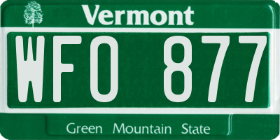 VT license plate WFO877
