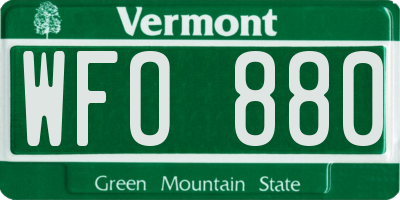 VT license plate WFO880