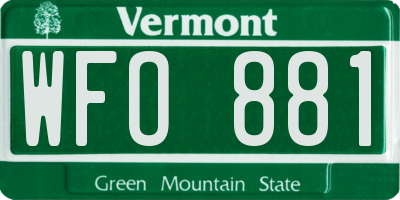 VT license plate WFO881