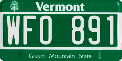 VT license plate WFO891