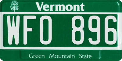 VT license plate WFO896