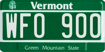 VT license plate WFO900