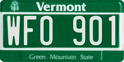 VT license plate WFO901
