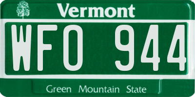 VT license plate WFO944